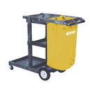 Janitor's Carts with 25-Gallon Blue Vinyl Bag