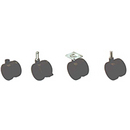 Shepherd Source II Unhooded Black Nylon or Urethane Tread Unhooded Twin Wheel Casters