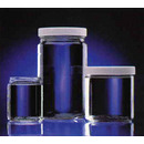 Unwashed Wide Mouth Septum Jars, Assembled with Open Top Caps and Liners - Clear