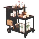 Multi-Purpose Three Shelf Housekeeping Cart with Black Nylon Trash Bag