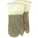 Green Heat Resistant Welders Mitten Lined Palm and Back Gloves