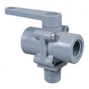 350 SERIES THREE-WAY BALL VALVE - 1/4" to 3/4" NPT, 3/8" to 3/4" BARB, 1/2" to 3/4" SOCKET, 1/2" BIB