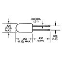 T-1 Size Lamp Integral Bi-Pin Short Length - 0.250 MOL (6.35 mm)