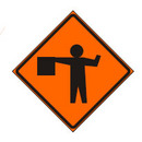 Reflective Flagman Sign