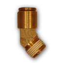 DQ54 DOT BRASS PUSH TO CONNECT MALE ELBOW 45° - REF. SAE-AA0302 - WITH FACTORY APPLIED THREAD SEALANT FOR J844 NYLON AIR BRAKE TUBE APPLICATIONS