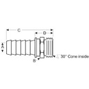 NPTF Solid Male Stem 100R12 Skive Type Coupling Includes Ferrule