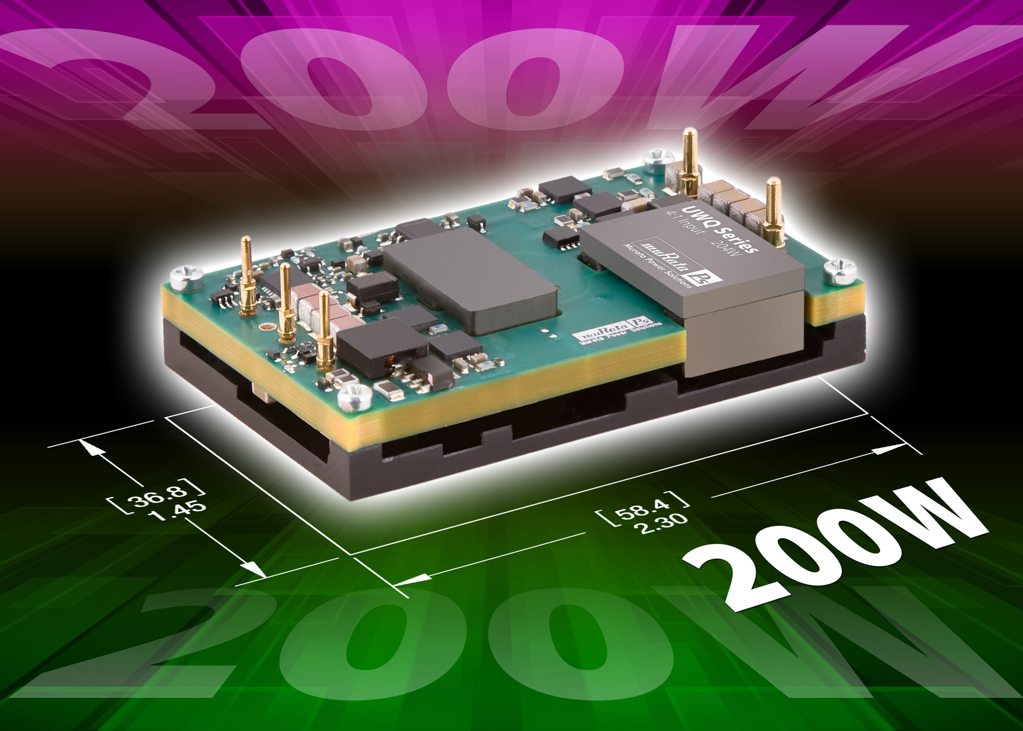 DC DC Converter : UWQ 4:1 input 204W Quarter-brick