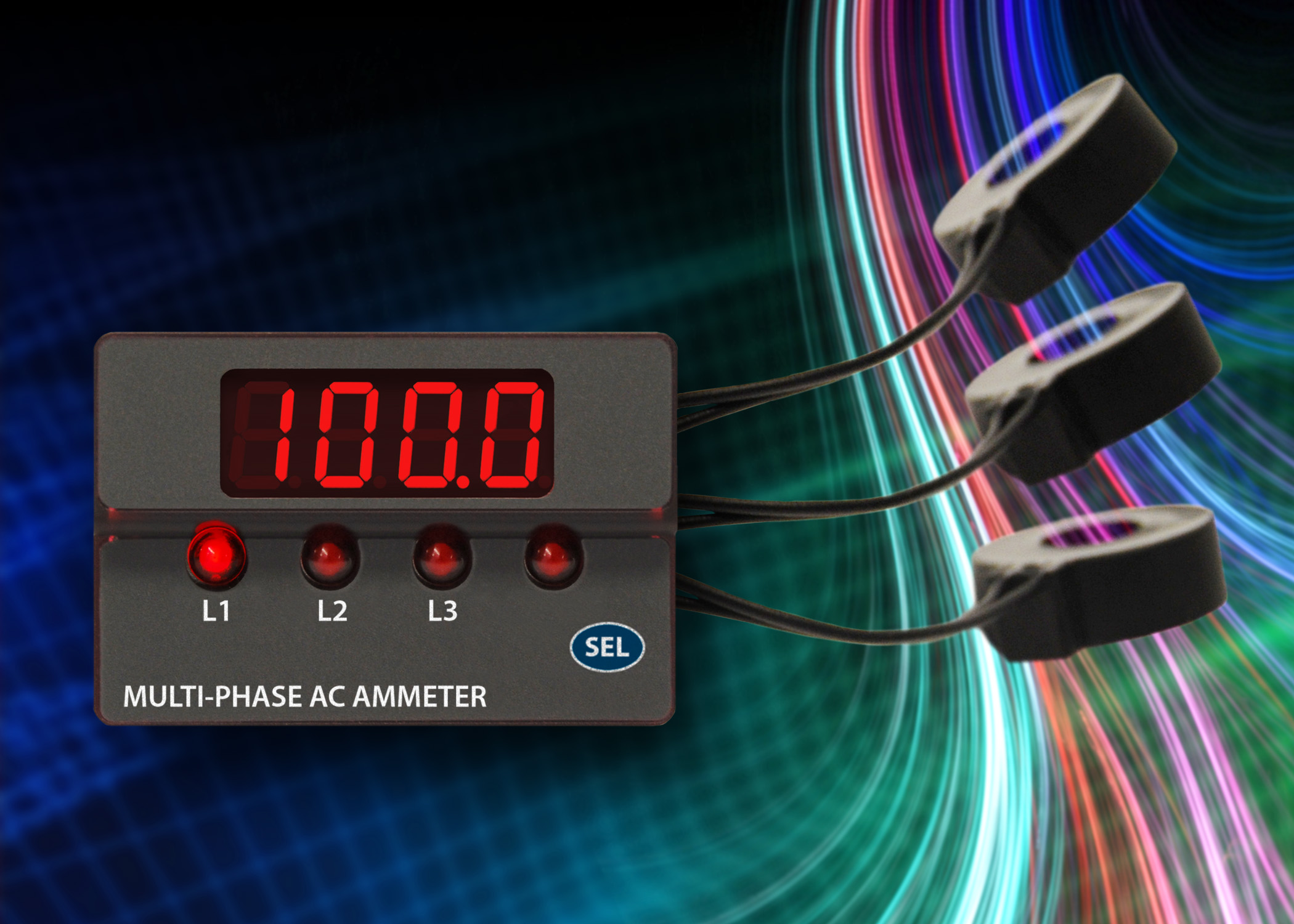 Digital Panel Meter : ACM3P 3-phase AC digital ammeter with built-in current transformers