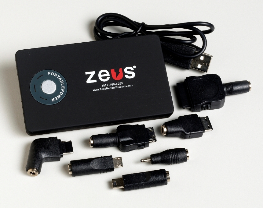 ZEUS Portable Battery Charger Powers USB-enabled devices