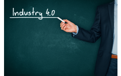 Industry 4.0 Written on a Chalkboard.