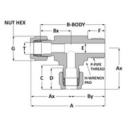 Tube fitting male run tee