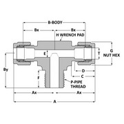 Tube fitting male branch tee
