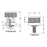 Captive Panel Screw - Low Profile Knob, Spring-loaded - Unified