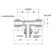 Tube fitting male straight thread branch teel