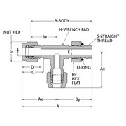 Male SAE Straight Thread Run Tee - Duolok
