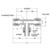 Male SAE Straight Thread Branch Tee - Duolok