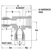 Tube fitting female run tee
