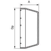 End Cap for Thermoplastic Self-Aligning Bearing Units - Closed End - Dimensions