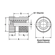 Press-in Threaded Inserts, Straight Knurl 2