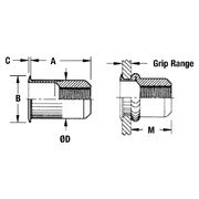 Minimized-Profile Head Threaded Insert - Open End - Unified 2