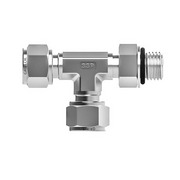 Tube fitting male straight thread branch teel