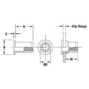Flat Head Round Body Threaded Insert - Open End - Metric 2