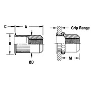 Minimized-Profile Head Threaded Insert - Open End - Metric 2