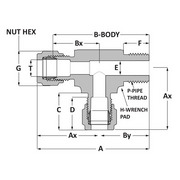 Tube fitting male run tee