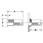 Countersunk Head Knurled Round Body Threaded Insert - Closed End - Metric 2