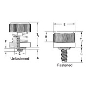 Captive Panel Screw - Low Profile Knob, Spring-loaded - Unified