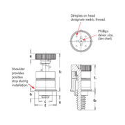 Captive Panel Screw, Screw-Head, Spring loaded, Flare Mount-PF7MF 2
