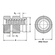 Heat Staking Insert, Straight Wall, Thru-Threaded 2