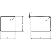 Dimensional Drawing for Deep Drawn Cases - Square