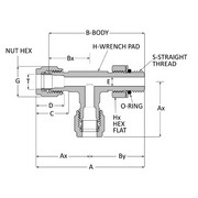 Tube fitting straight thread male run tee