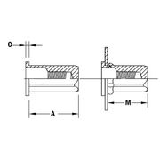 Flat Head Hex Body Round Counterbore Threaded Insert - Closed End - Metric 2