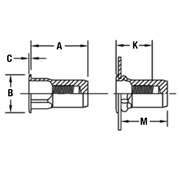 Half-Hex Shank Low-Profile Head Threaded Insert - Closed End - Metric 2