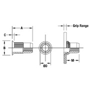 Countersunk Head Knurled Round Body Threaded Insert - Open End - Metric 2