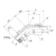KLBS-UP O-Seal 45 Degree UNF Male Elbow_2