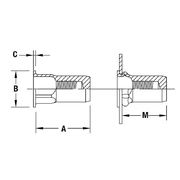 Flat Head Semihex Body Hex Counterbore Threaded Insert - Closed End - Metric 2
