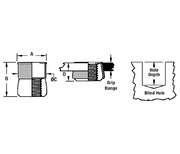360° Swaging Low-Profile Head Threaded Insert - Unified 2