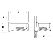 Countersunk Head Round Body Threaded Insert - Closed End - Metric 2