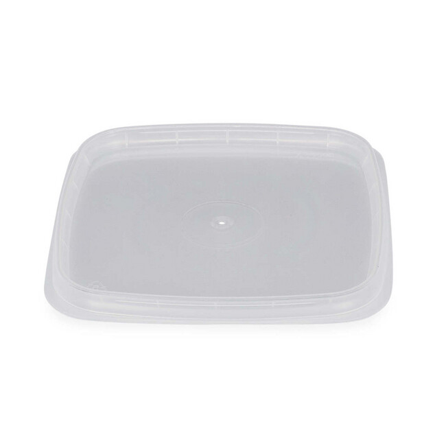 30 oz Clear Polypropylene Soup Container with LDPE Lid - 4 1/2