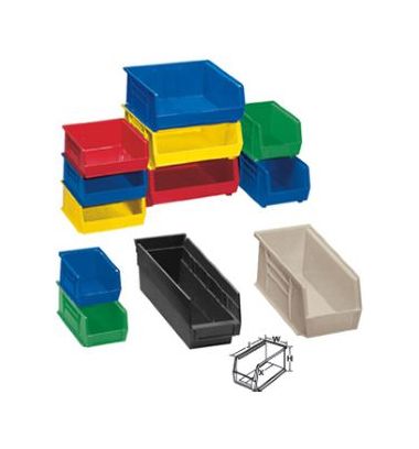 Lewis Systems OR Quantum Plastic Stackable Shelf Bins Assorted Sizes and Colors 
