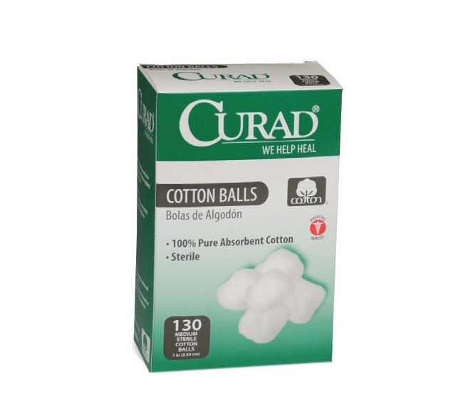 Curad Sterile Cotton Balls, 1, 130/Box