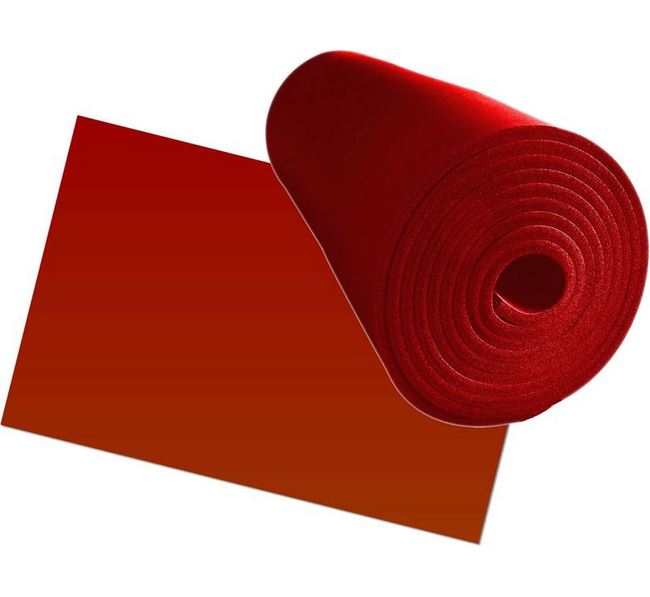 20° to 400° F Silicon Rubber Sheet High Temp Solid Red Commercial Grade 8" x 3" 
