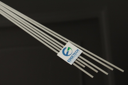 Nitinol strip, Af=15℃, 0.5mm thk x 5mm width. By Edgetech Indutries