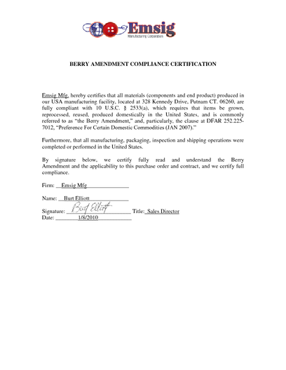 Berry Amendment Compliance Definition What Is Berry Amendment Compliance Find Berry Amendment Compliance Companies On Thomasnet Com Certification Search