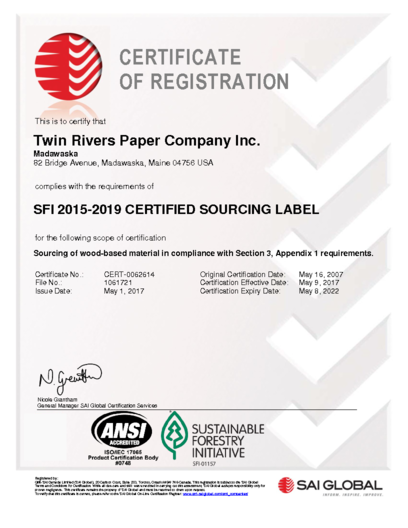 Sfi 2015 2019 Certified Sourcing Label Definition What Is Sfi 2015 2019 Certified Sourcing Label Find Sfi 2015 2019 Certified Sourcing Label Companies On Thomasnet Com Certification Search