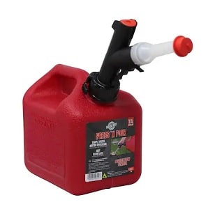 SureCan 5-Gallon Red Plastic Gas Can, EPA Compliant, Flex Funnel Nozzle, Self-Venting Spout