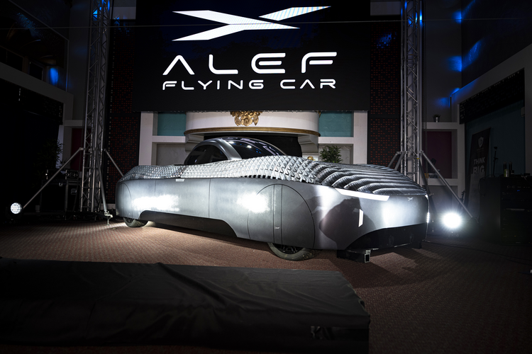 Alef flying car during an unveiling event on October 19, 2022.